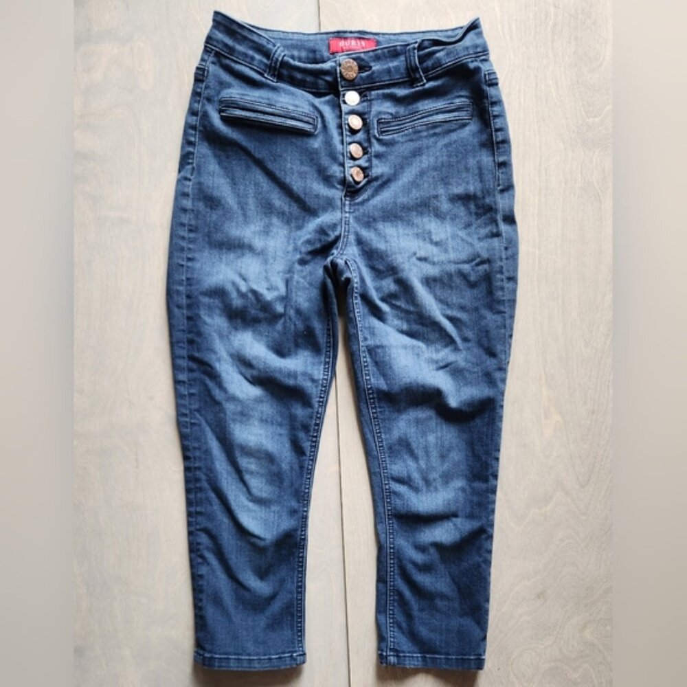 High Waisted Vintage Buttoned Jean Guess Capris 26 Tons Of Stretch. - Picture 11 of 11